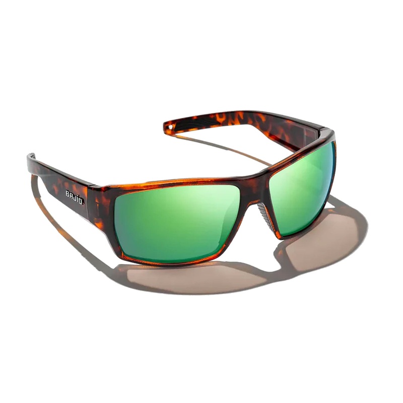 Bajio Vega Large Men’s Sunglasses – Brown Tortoise Matte/Green Mirror Polarized