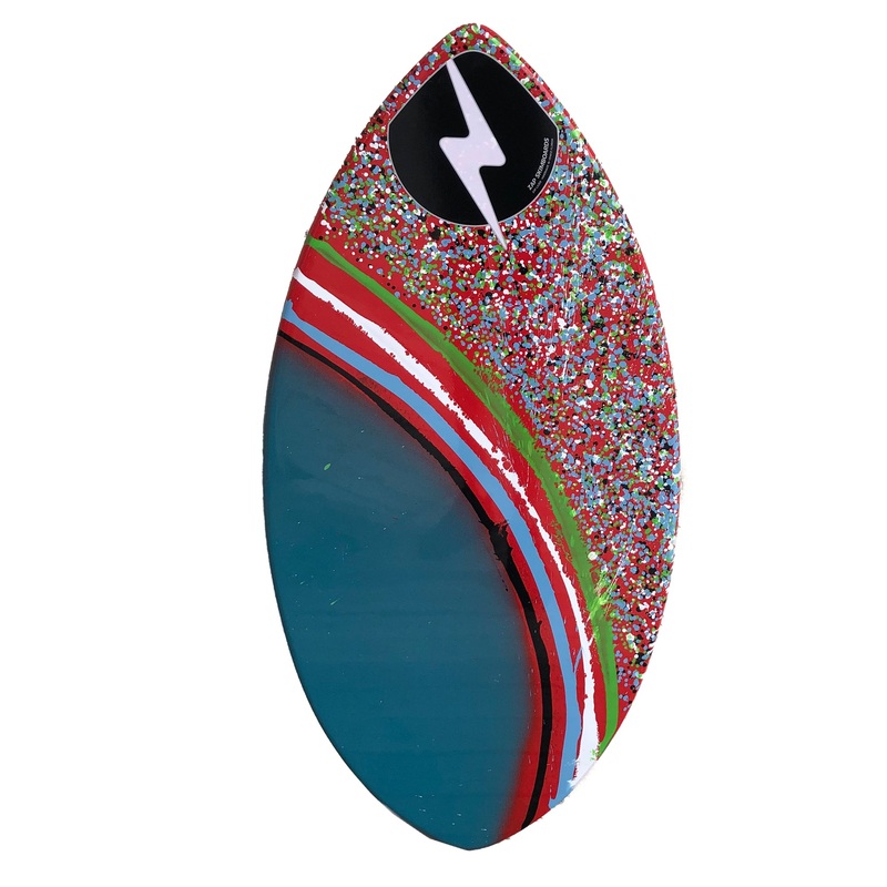 Zap 40″ Lazer Skimboard – Teal/Multi Dots