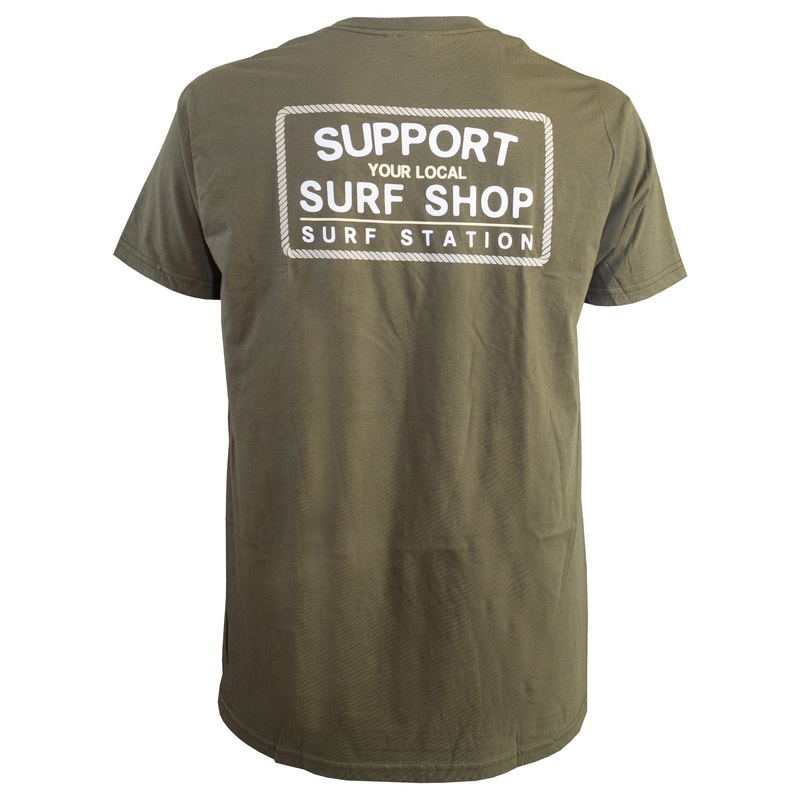Surf Station x Dark Seas Support Local Men’s S/S T-Shirt – Military Green