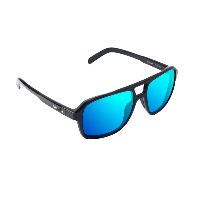 Bajio 12 South Large Women’s Sunglasses – Black Gloss/Blue Mirror Polarized