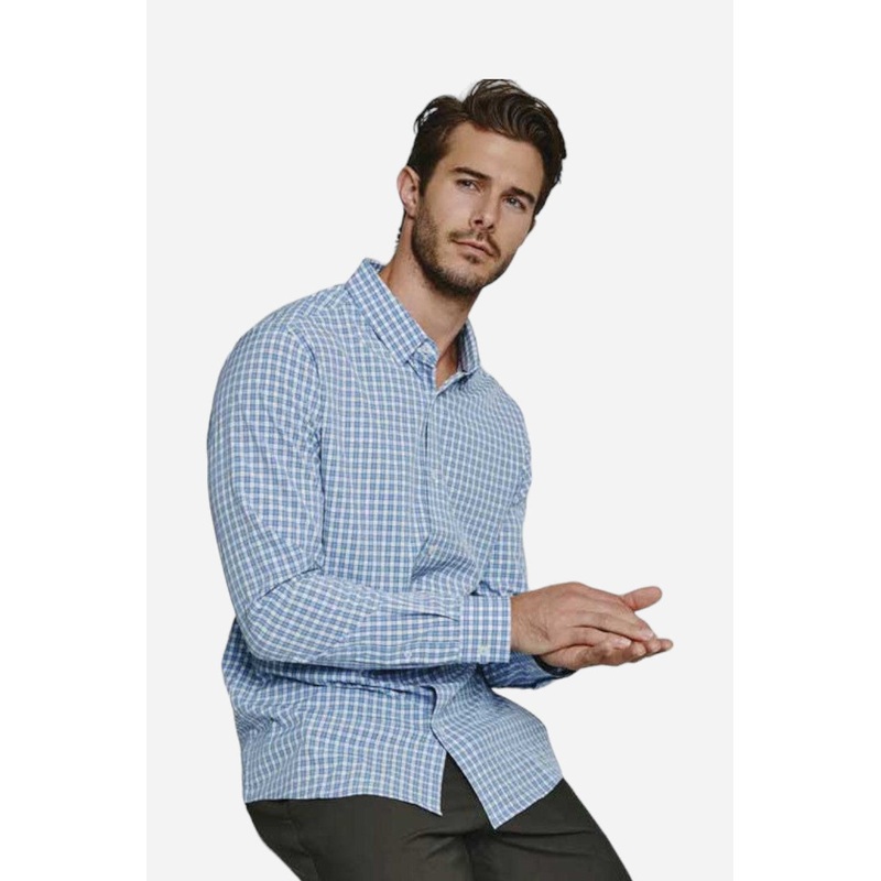 7 Diamonds Deus Long Sleeve Shirt in Light Blue
