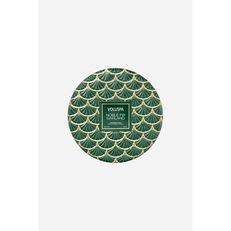 Voluspa Noble Fir Garland 3-Wick Tin Candle – 12 Oz