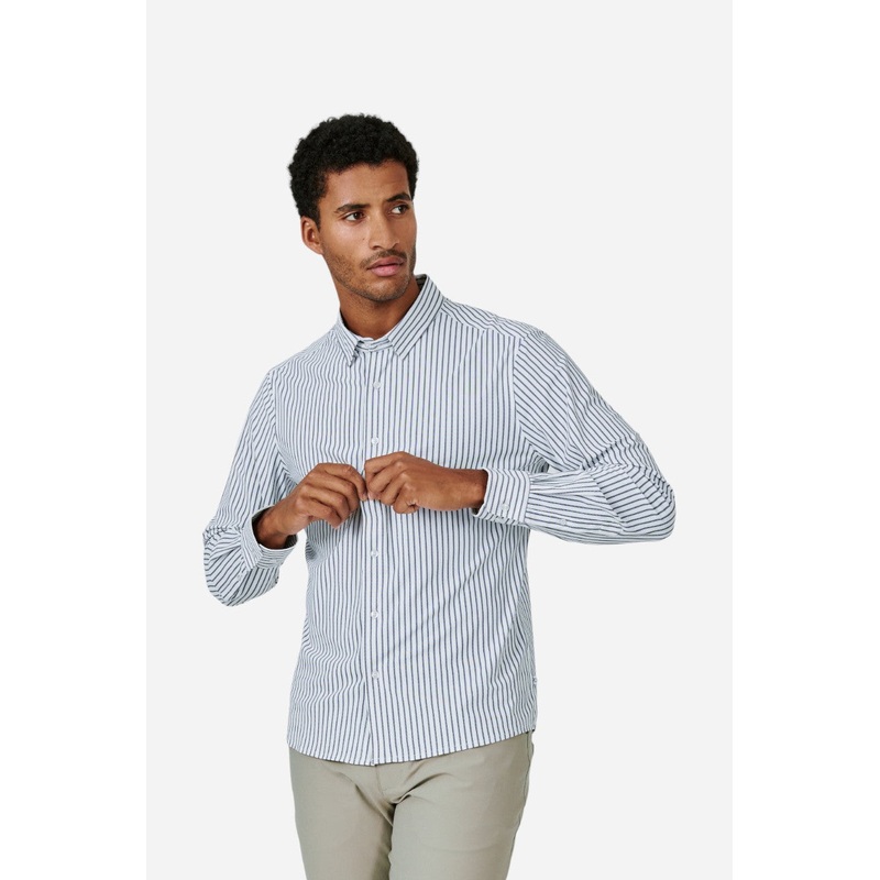 7 Diamonds Duke Long Sleeve Shirt in White