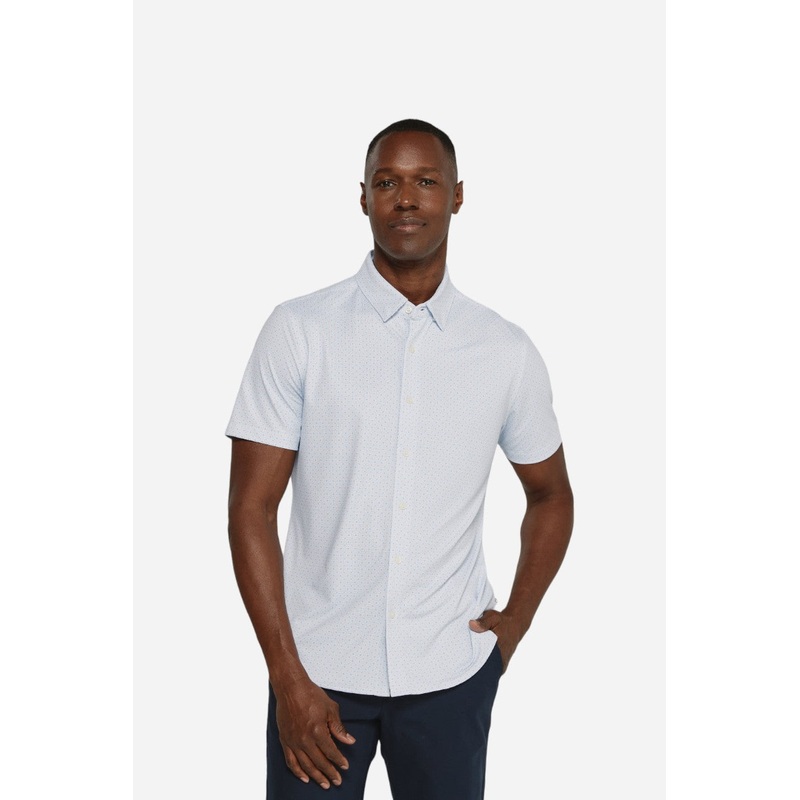 7 Diamonds Cassian Short Sleeve Shirt in Light Blue