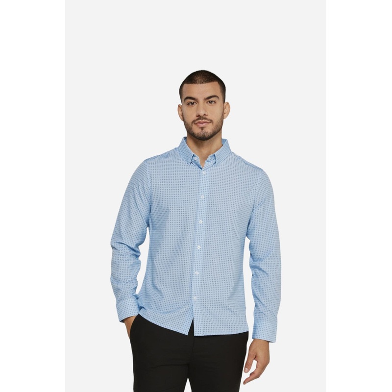 7 Diamonds Cyril Long Sleeve Shirt in Light Blue