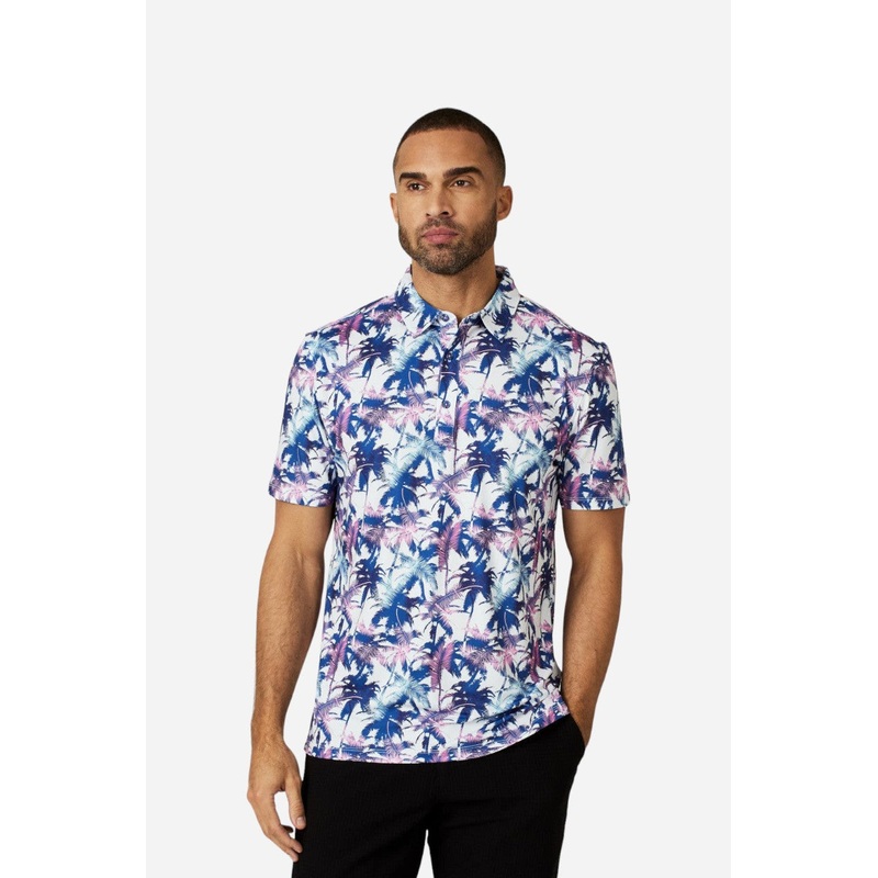 7 Diamonds Good Vibrations Short Sleeve Polo in Navy