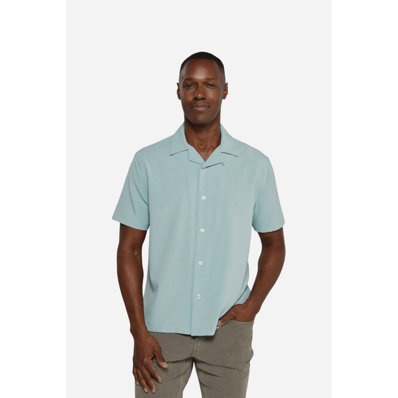 7 Diamonds Vance Camp Shirt in Seafoam