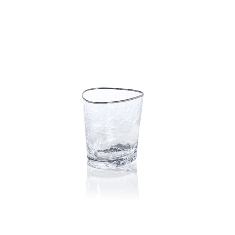 Zodax Aperitivo Triangular Shot Glass with Platinum Rim