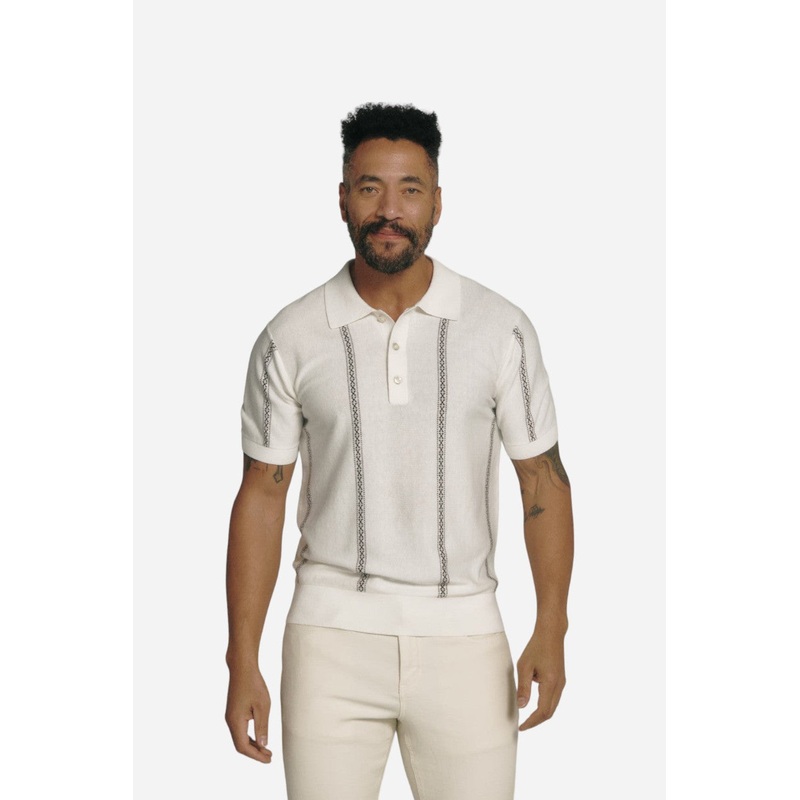 7 Diamonds Reagan Sweater Polo in Natural