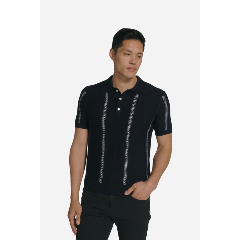 7 Diamonds Reagan Sweater Polo in Navy