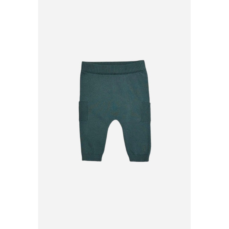 Viverano Baby Side Pocket Sweater Knit Pants in Teal Blue