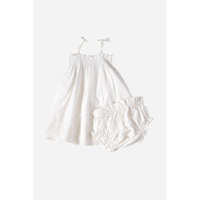 Viverano Camille Schiffli Baby Dress & Bloomer