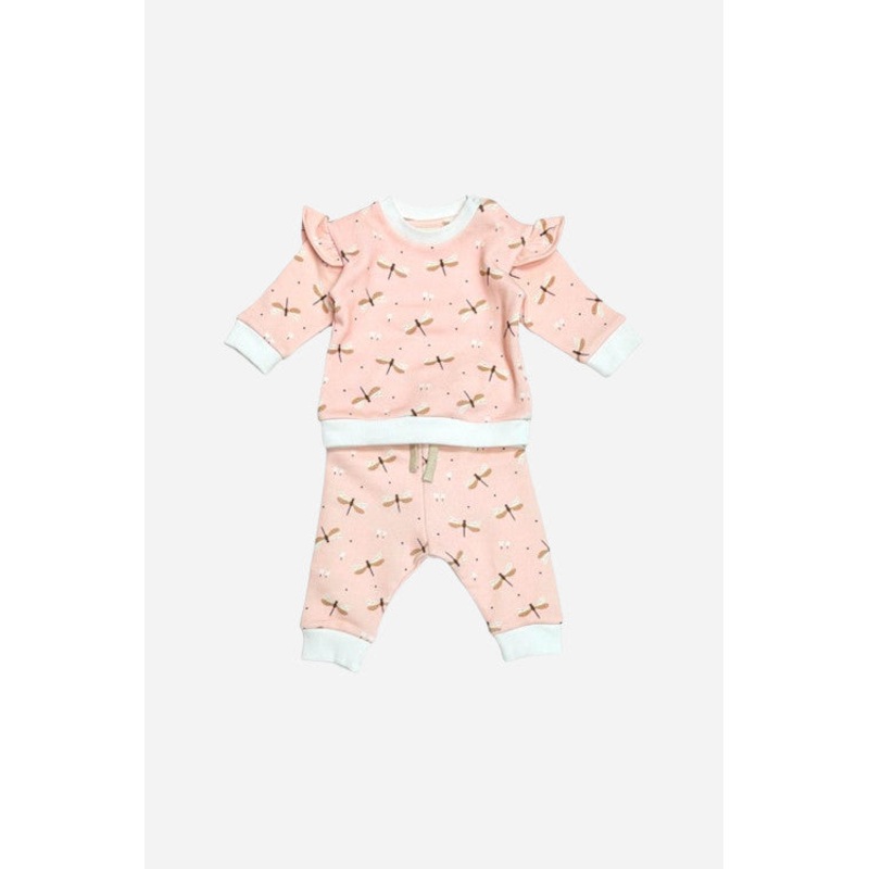 Viverano Dragonfly Ruffle Fleece Sweatshirt & Jogger Set