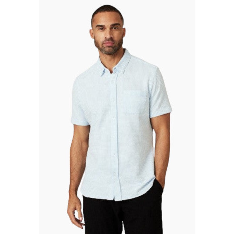 7 Diamonds Keaton Short Sleeve Shirt in Blue