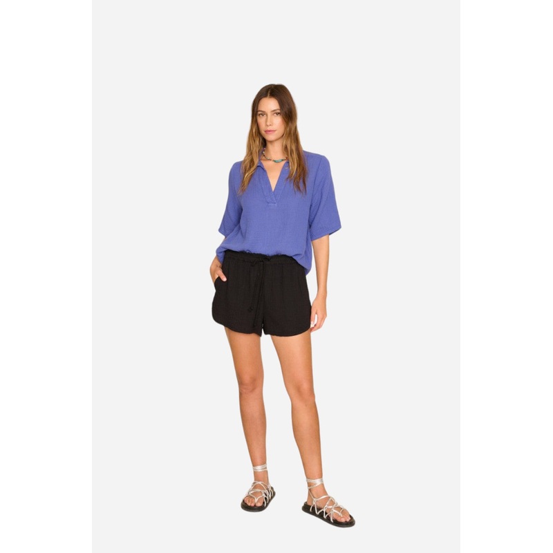 Xirena Starla Cotton Gauze Shorts in Black
