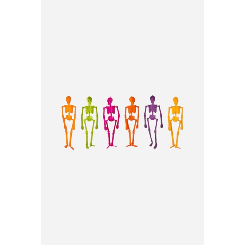 Flocked Skeleton Small Dark Orange