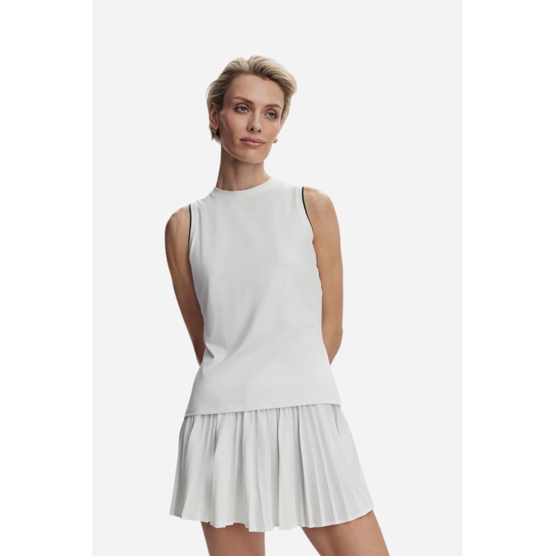 Varley Arton Performance Tank in White/Forest
