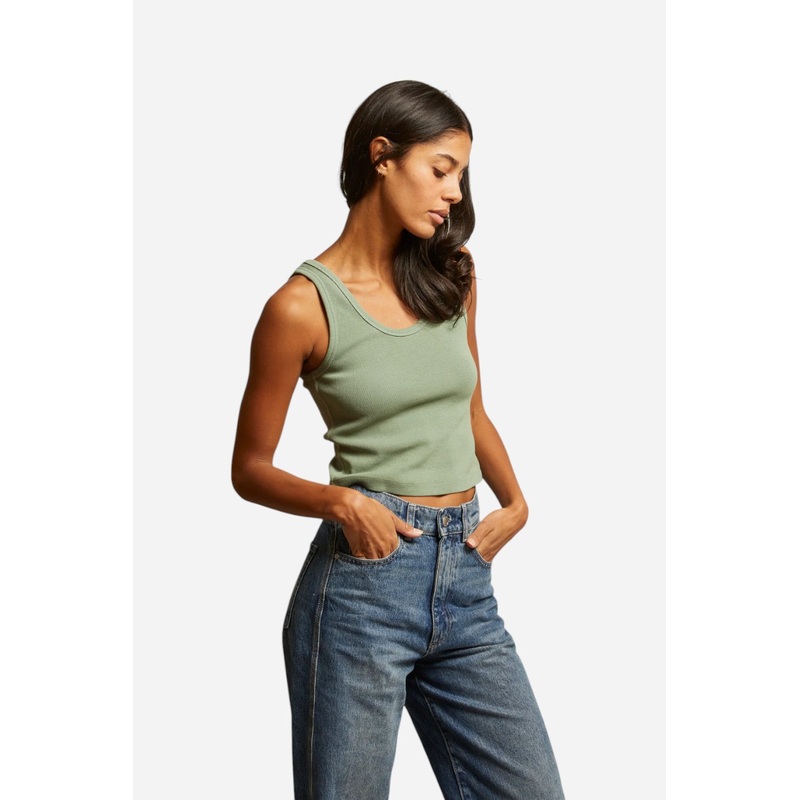 Perfect White Tee Blondie Tank in Aloe