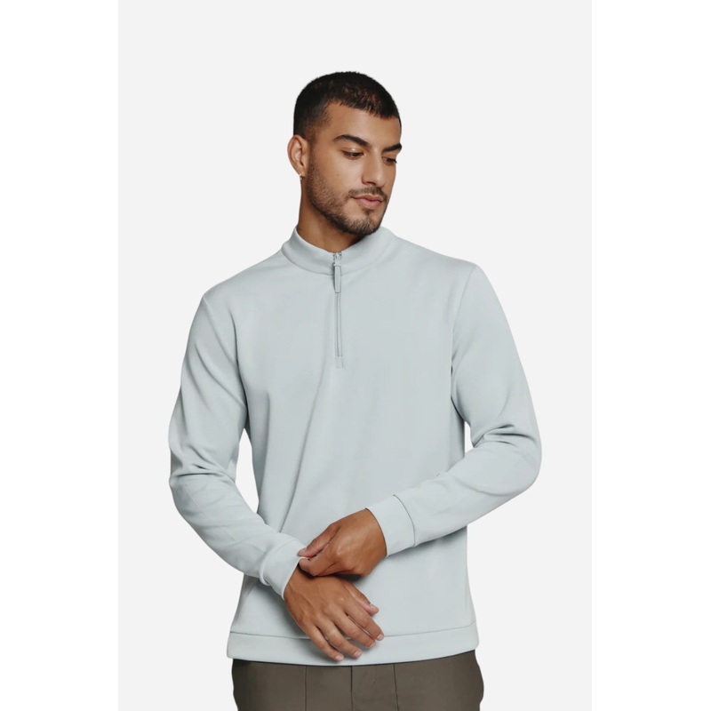 7 Diamonds Rev Quarter-Zip in Platinum