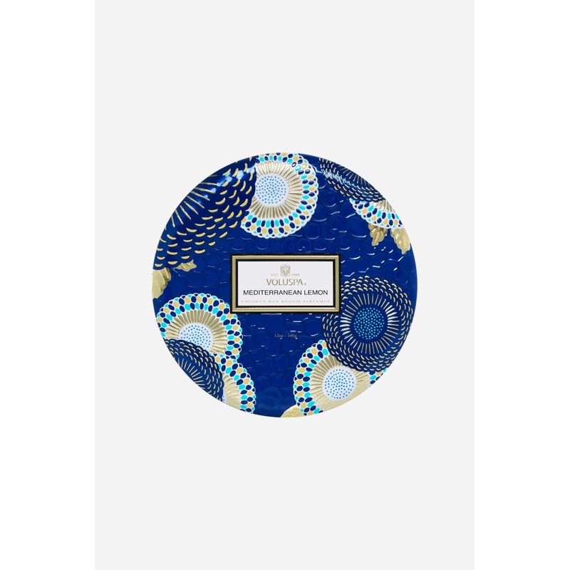Voluspa Mediterranean Lemon 3 Wick Tin Candle