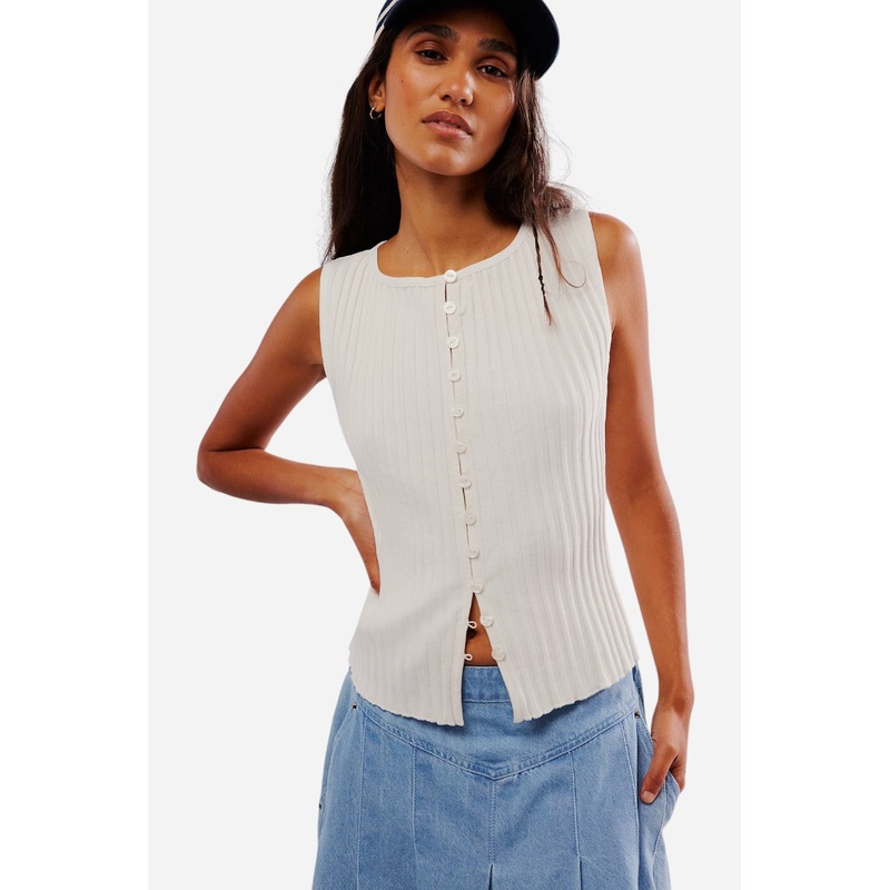 Free People Tilly Vest in Ivory