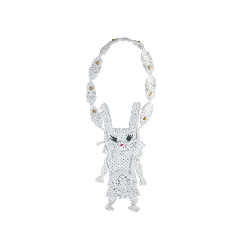 Chopova Lowena – Women’s Macrame Bunny Bag – (White)