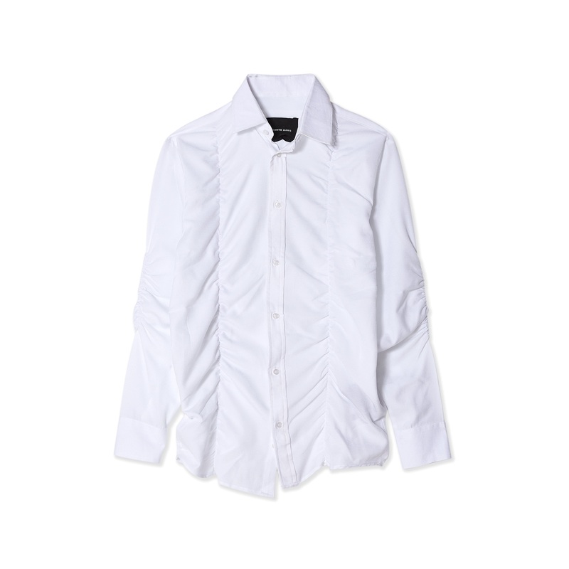Tokyo James – Men’s Rumpled Cotton Shirt – (White)