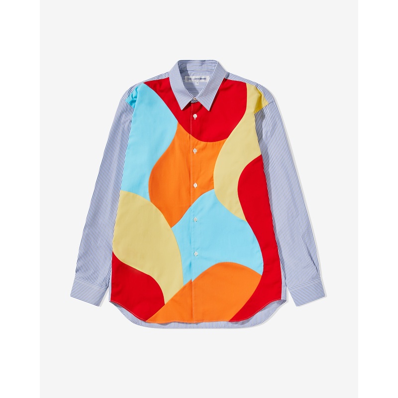 CDG Shirt – Men’s Curved Patchwork Shirt – (Mix)