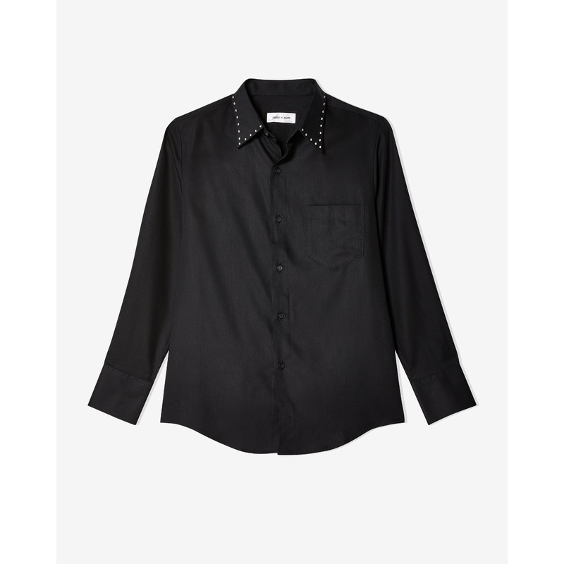 Ernest W. Baker – Men’s Studded Collar Shirt – (Black)