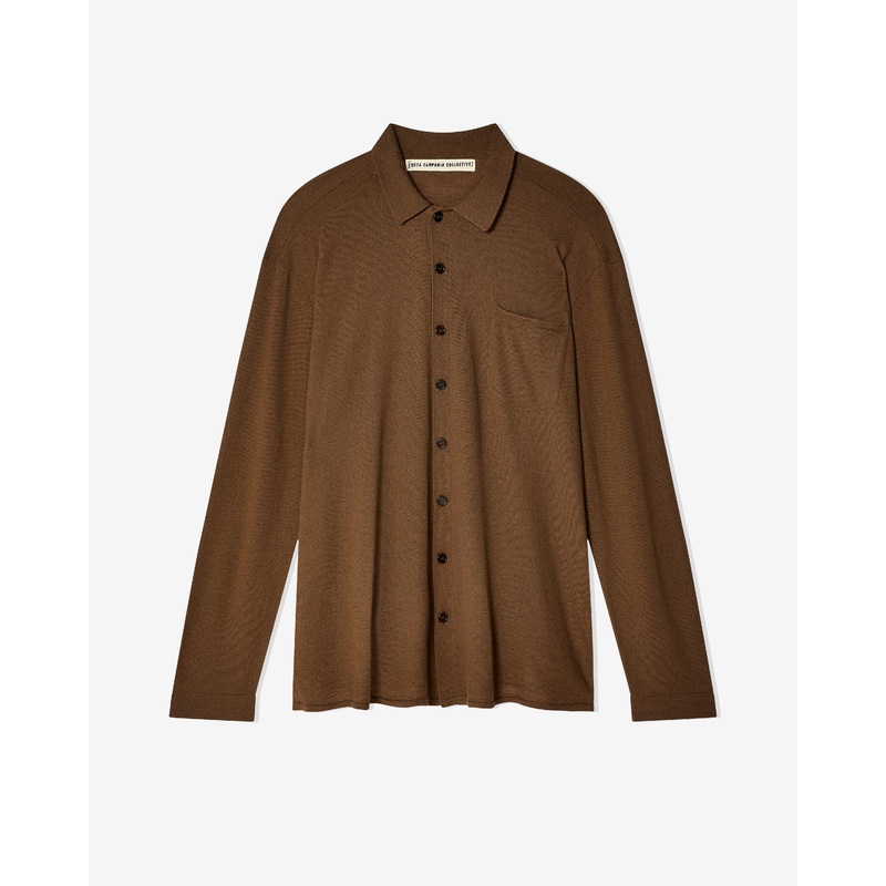 Meta Campania – Men’s Pablo Felted Cashmere Shirt – (Mink)
