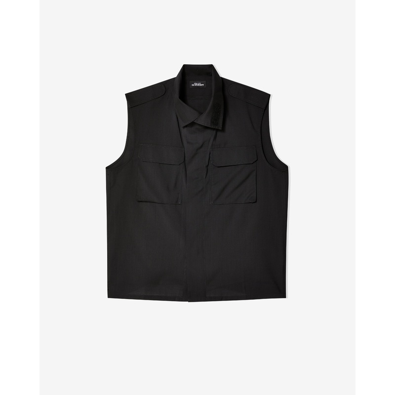 Olly Shinder – Sleeveless Wool Overshirt – (Black)