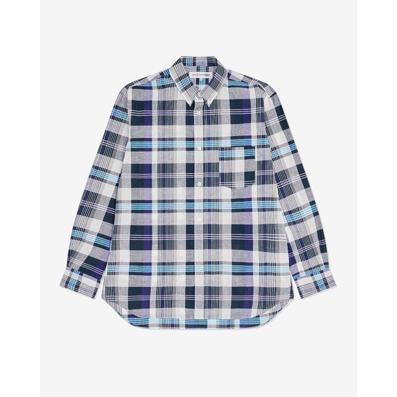 CDG Shirt – Men’s Slim Fit Tartan Shirt – (White/Black)