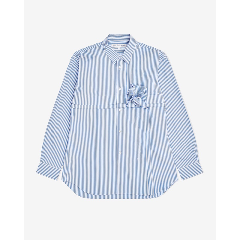 CDG Shirt – Men’s Rose Striped Shirt – (Blue)