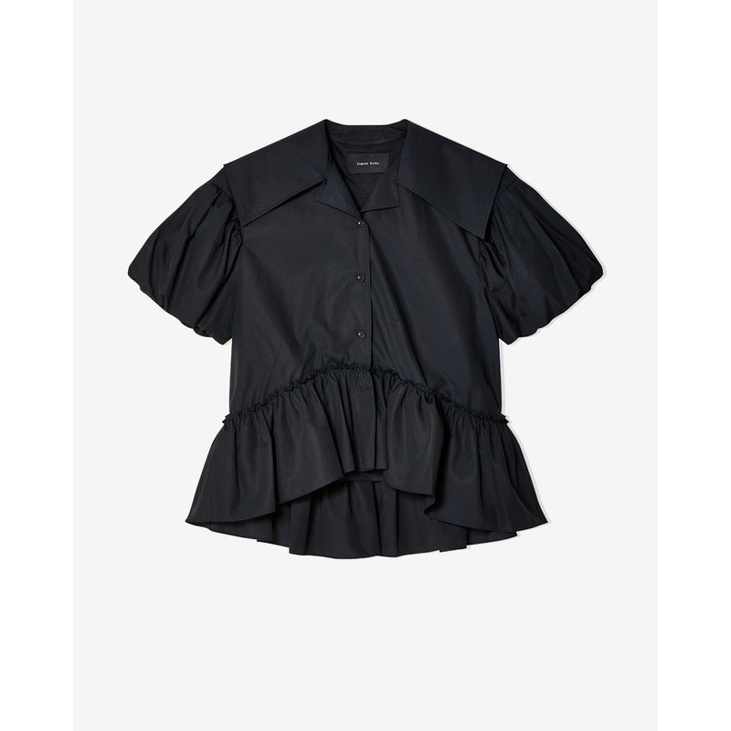 Simone Rocha – Women’s Sailor Collar Puff Sleeve Top – (Black)