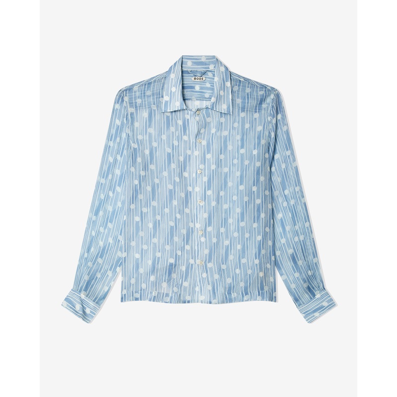 Bode – Men’s Meridian Shirt – (Blue/Cream)