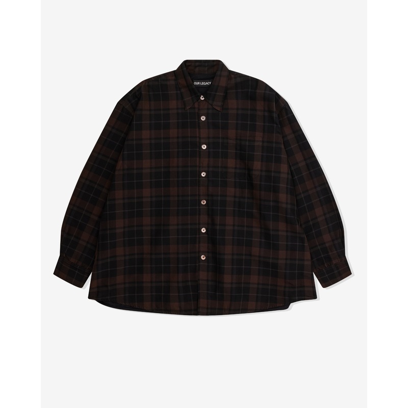 Our Legacy – Men’s Borrowed Shirt – (Black Sheer Shadow Check)