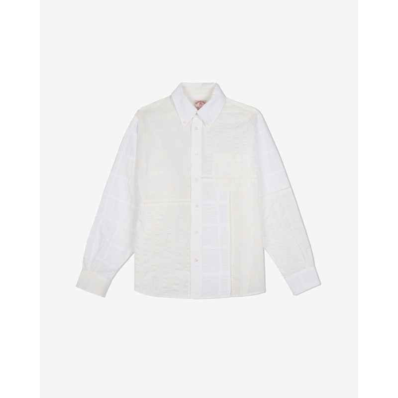 Brain Dead – Brooks Brothers California Men’s Patchwork Oxford Shirt – (White/Multi)