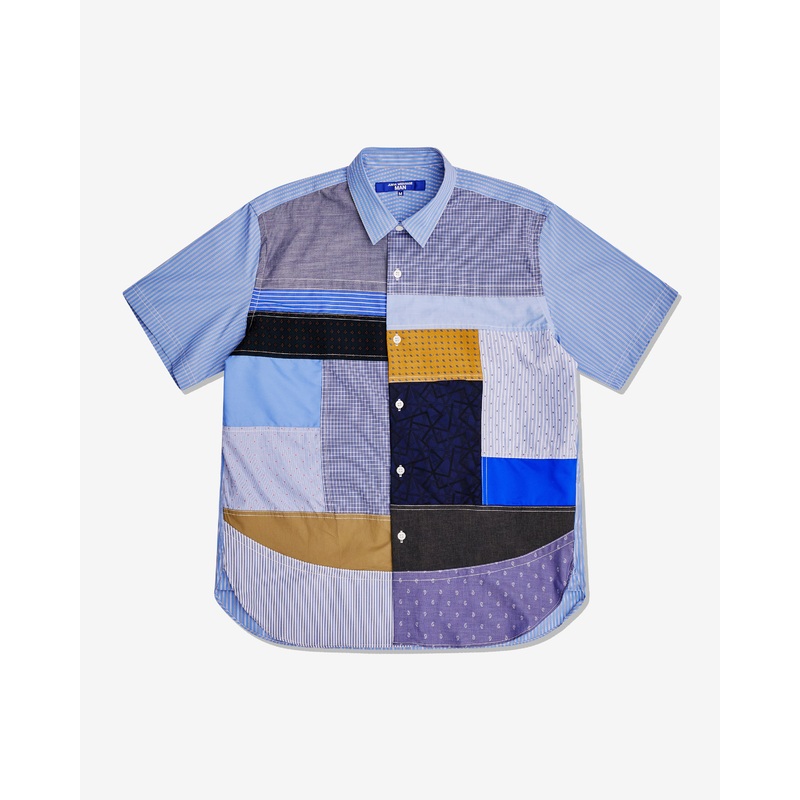 Junya Watanabe Man – Men’s Patchwork Shirt – (White/Navy)