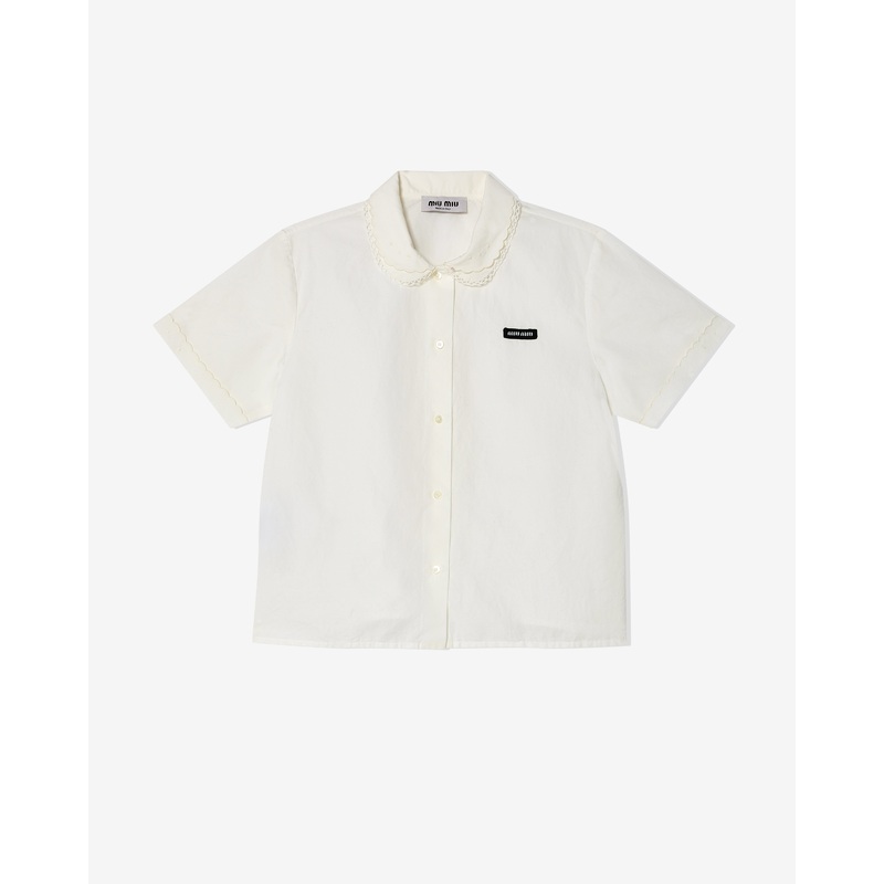 Miu Miu – Women’s Slubbed Poplin Shirt – (White)