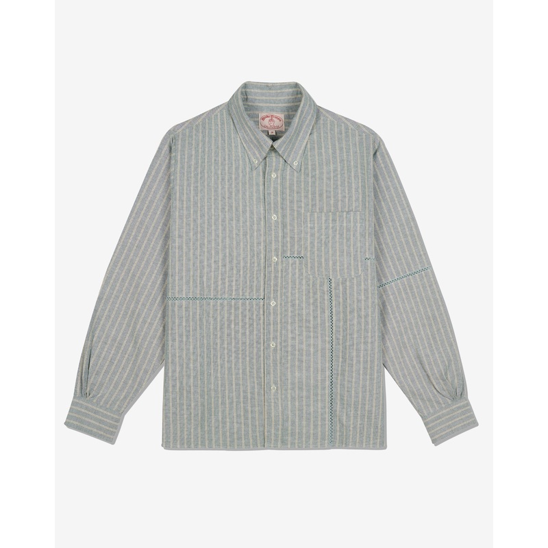 Brain Dead – Brooks Brothers California Men’s Patchwork Oxford Shirt – (Green)