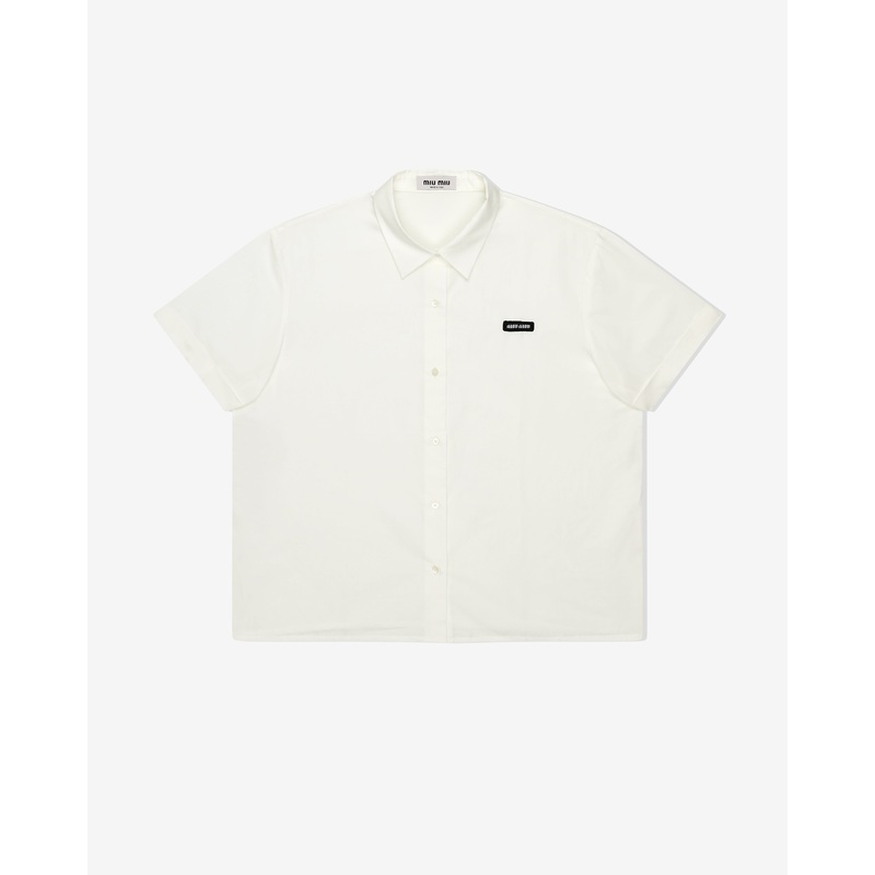 Miu Miu – Men’s Slubbed Poplin Shirt – (White)