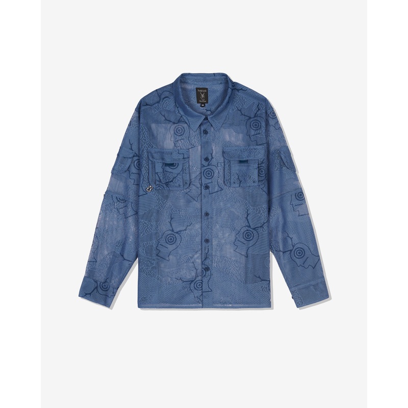 Brain Dead x South2 West8 – Men’s Fishing Button Up – (Slate)
