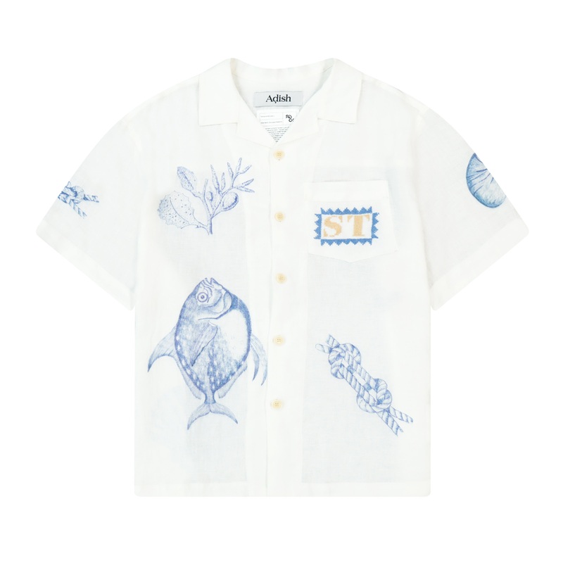 Adish – Men’s Small Talk Short Sleeve Shirt – (White)